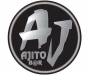 AJITO BARの黒い円形ロゴ